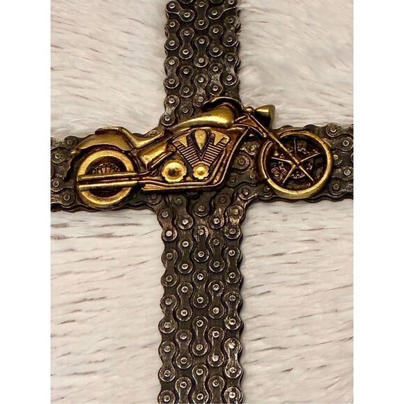 NWOT Montana West 18” Western Rustic Motorcycle Biker Chain 3-D Wall Cross - Picture 6 of 8